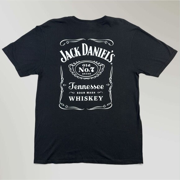 Jack Daniels T-Shirt Black Old No. 7 Whiskey 100% Cotton Unisex Size Large - Picture 2 of 5